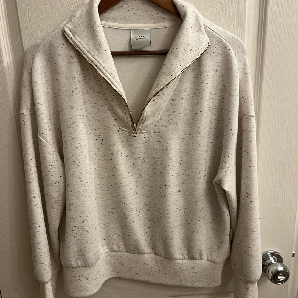 Varley Women’s Speckled Cream Zip-Up Sweater